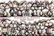 Whimsical Easter Bunny Clipart, an Illustration by Pixels.Craft (Thumbnail 1 of 5)