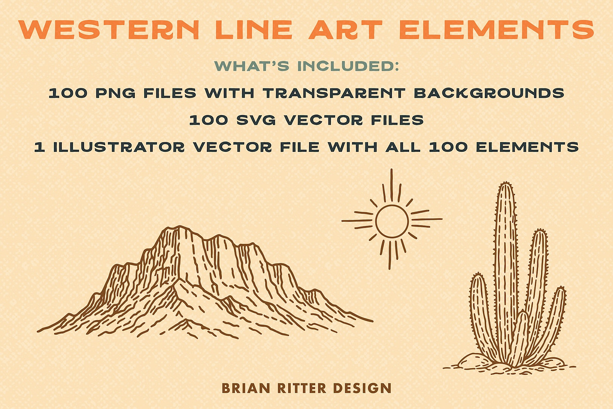 Western Line Art Elements, an Object Graphic by Brian Ritter Design (Photo 2 of 8)