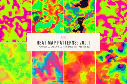 Y2k Neon Abstract Heat Map Patterns, a Pattern Graphic by BLDGtheBoutique
