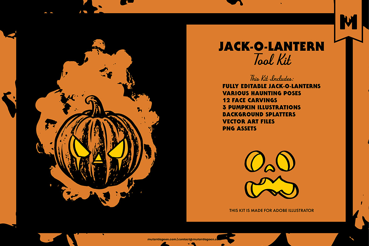 Halloween Jack-O-Lantern Kit, a Branding & Logo Template by Mutant Lagoon (Photo 3 of 6)