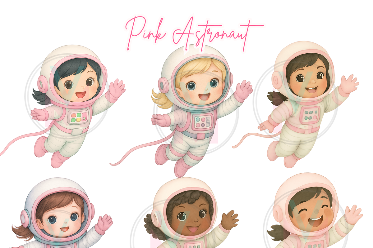 Pink Astronaut Clipart, Space Girl, a Person Illustration by VM PARTYS  BY TAIRUMA (Photo 6 of 10)