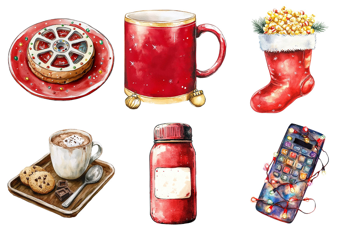 Christmas Movie Night Clipart Bundle, an Illustration by Daily.Designs (Photo 5 of 5)