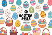 Cute Easter Egg Clipart Set, a Seasonal Illustration by Victoruler (Thumbnail 1 of 7)