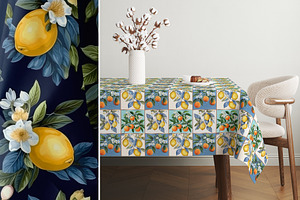 Lemons & Oranges Seamless Patterns