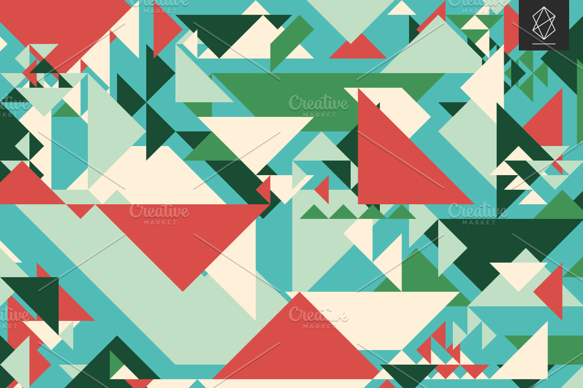 Geometric retro backgrounds, a Pattern Graphic by Yury Velikanov (Photo 3 of 11)
