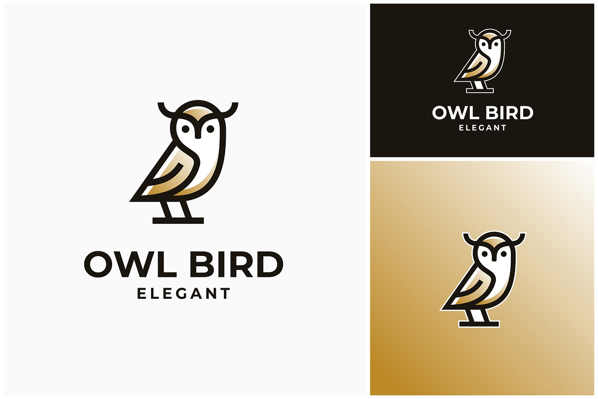 Owl Bird Mascot Elegant Logo, a Branding & Logo Template by ika trisiana