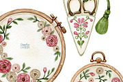 Watercolor embroidery clipart., an Illustration by Mary (Thumbnail 4 of 5)