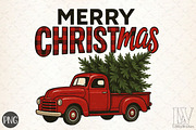 Merry Christmas Truck PNG, an Illustration by Libby Wishes (Thumbnail 1 of 6)
