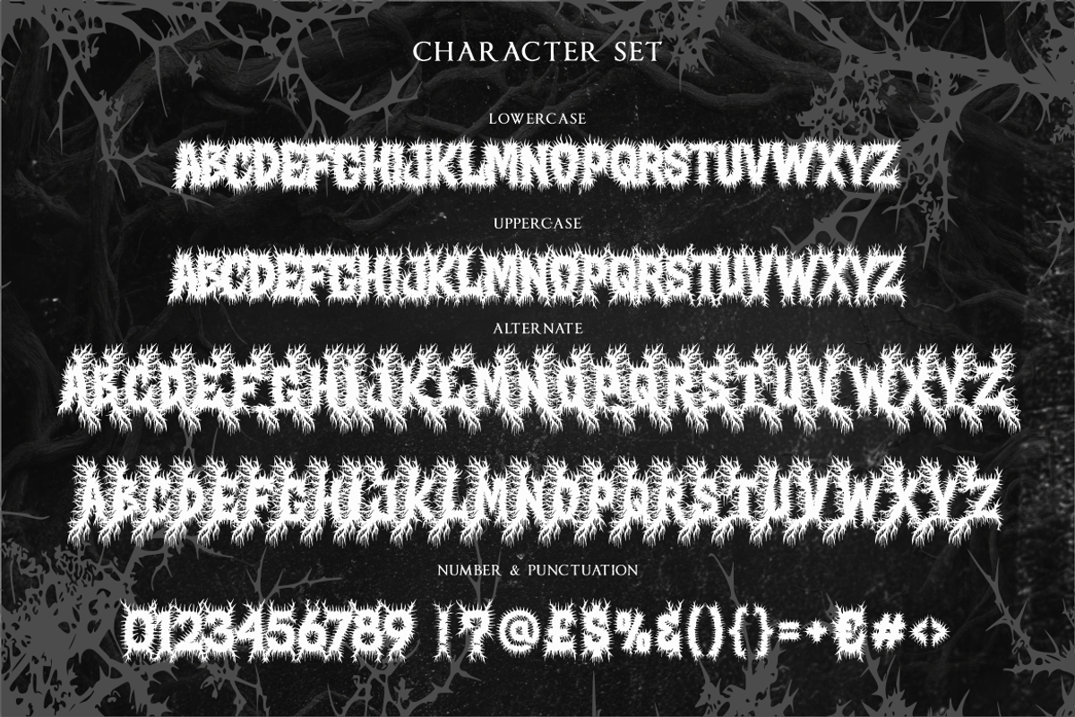 Night Roots Brutal Black Metal Font, a Blackletter Font by PutraCetol Studio (Photo 5 of 5)