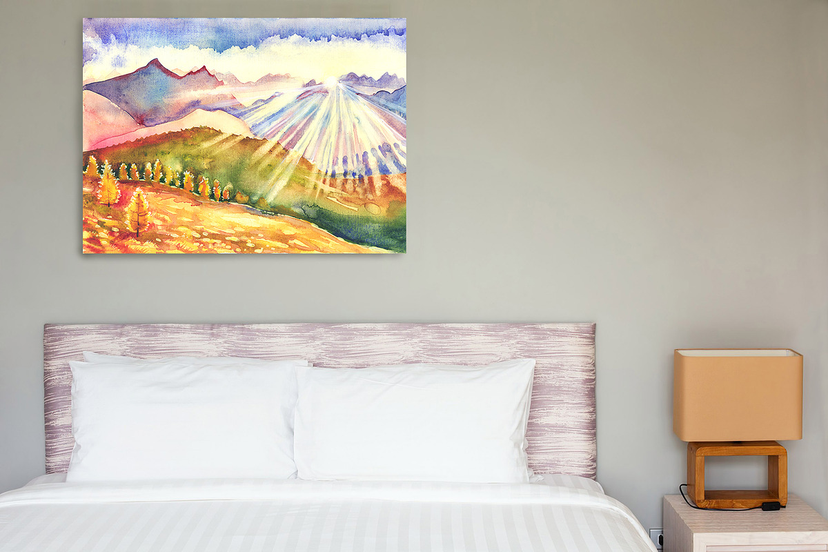 Watercolor mountain landscapes., a Decorative Illustration by Mehendra Art (Photo 11 of 12)