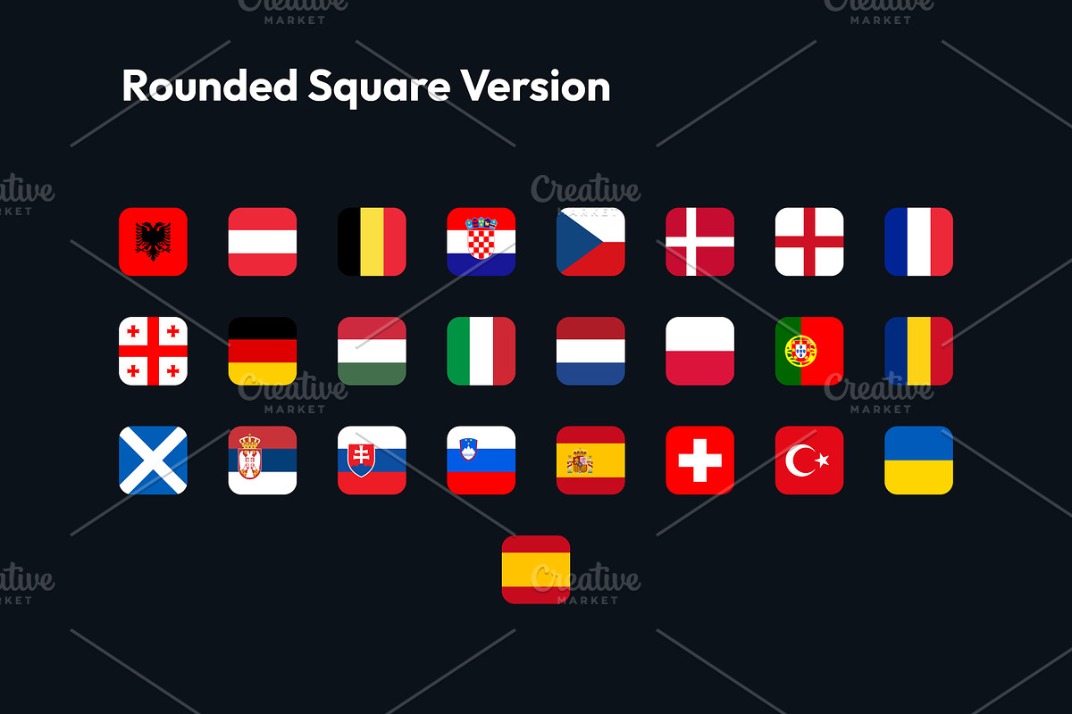 Euro 2024 - Football Icon Flags, a Solid Icon by bvcreates (Photo 4 of 7)