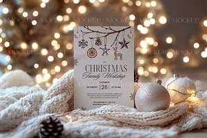 Christmas Invitation Mockup 5x7