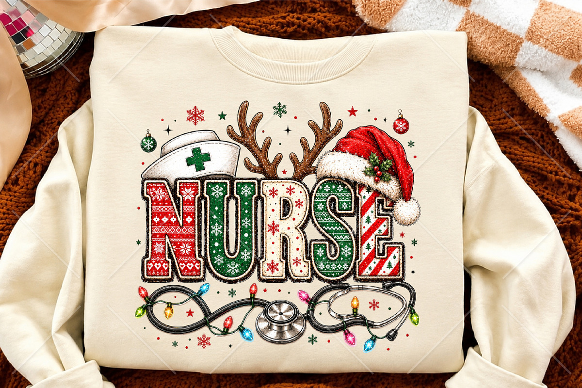 Christmas Nurse Sublimation PNG, a Seasonal Illustration by Canvas Craft (Photo 4 of 6)