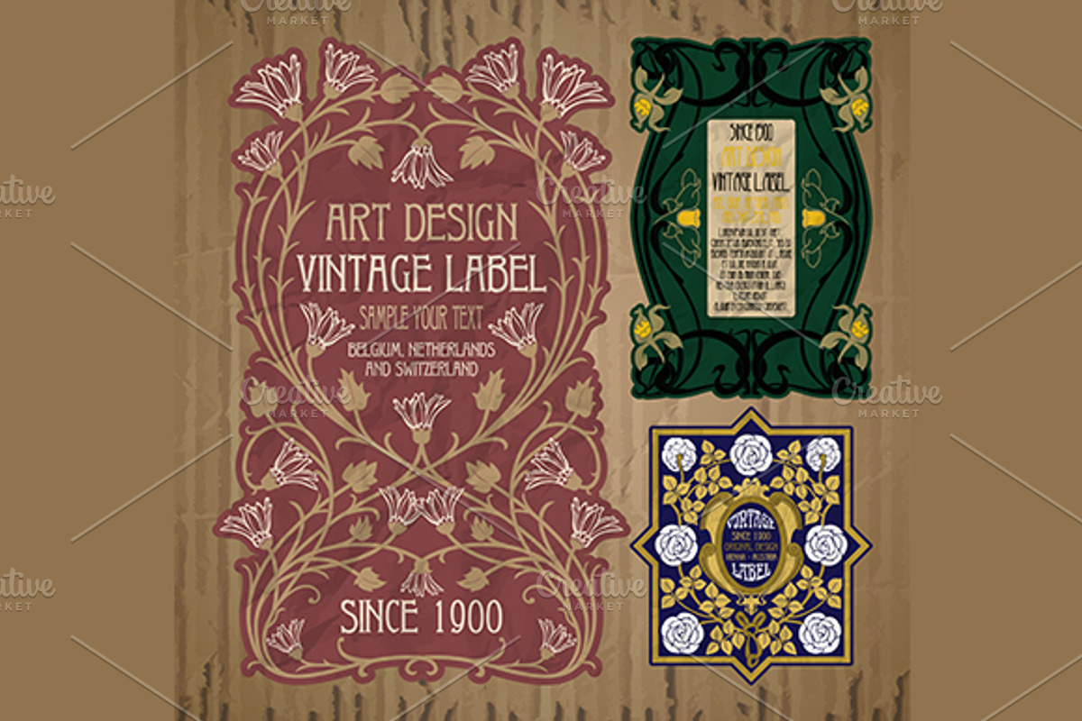 Label Art Nouveau - sets, a Decorative Illustration by Stanislav Kharchevskyi (Photo 2 of 8)