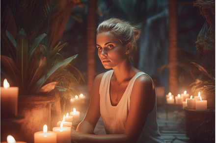 Woman at wellness tropical retreat, a Sports & Recreation Photo by Ylivdesign