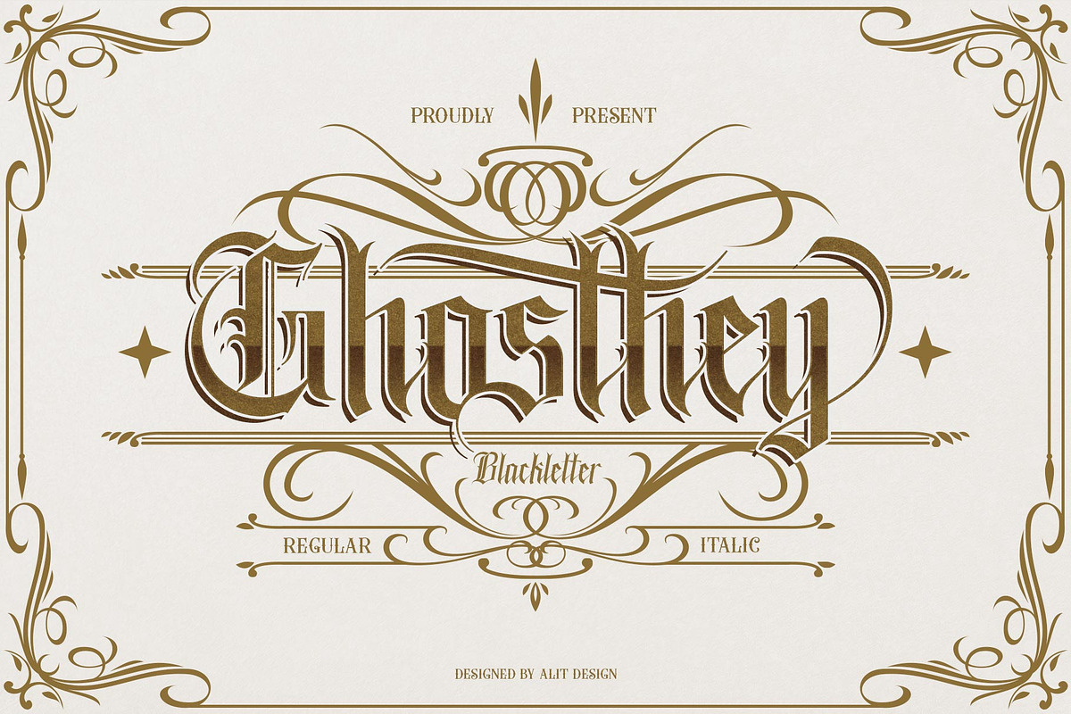 Ghosthey Typeface, a Blackletter Font by alit design (Photo 2 of 15)