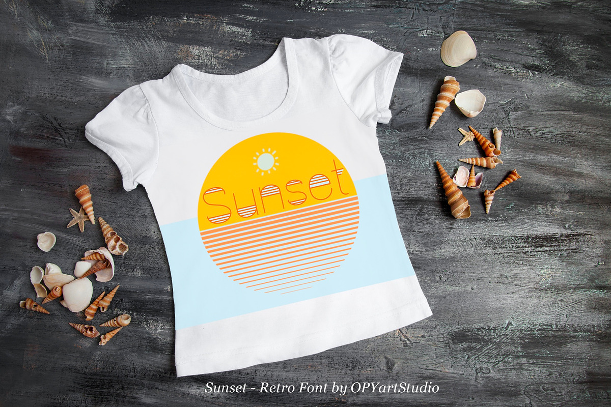 Sunset - Retro Decorative Font, a Font by OPY ArtStudio (Photo 3 of 5)