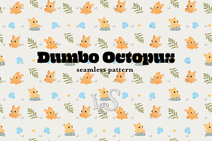 Dumbo Octopus Seamless Pattern