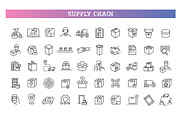 Supply Chain Icon Set. Logistics, an Outline Icon by Tettygreen (Thumbnail 2 of 2)