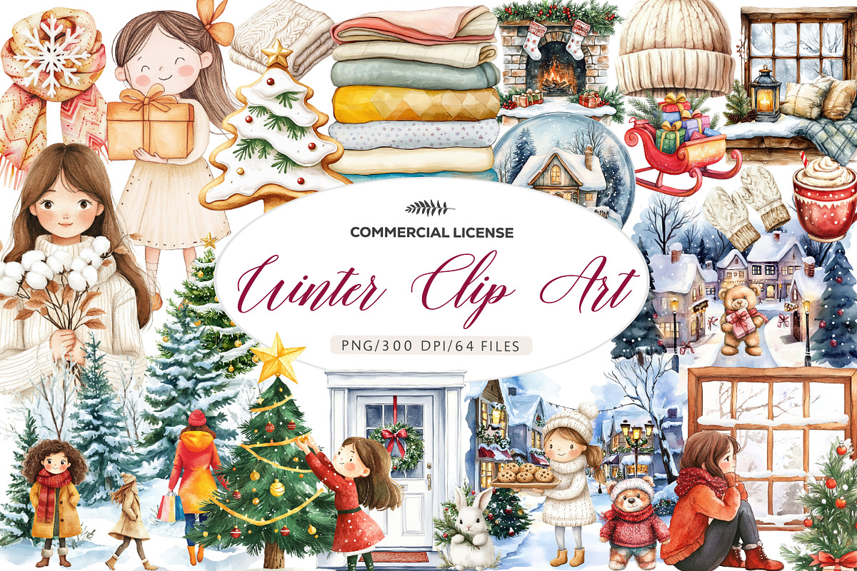 Winter Clip Art, an Illustration by CreationArt (Photo 1 of 4)