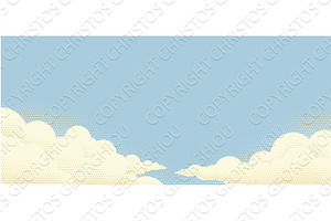 Blue Sky Clouds Background Cartoon, a Texture Illustration by Christos Georghiou