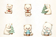 Christmas Polar Bear Clipart, an Illustration by CrexoraLab (Thumbnail 2 of 5)