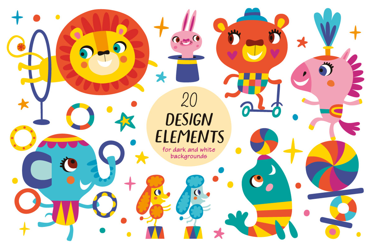 Little animals. Circus., an Animal Illustration by Alena Razumova (Photo 2 of 3)