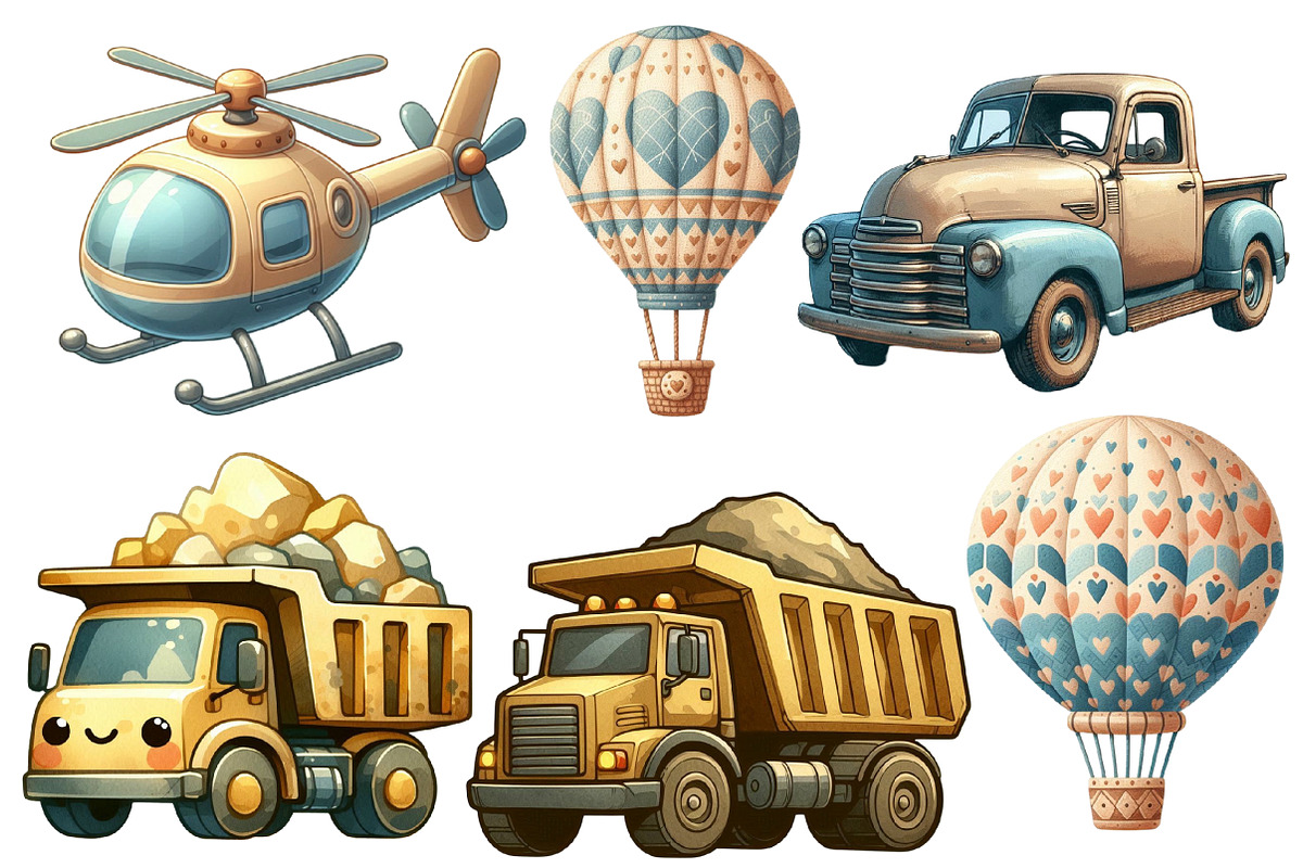 Watercolor Transportation Clipart, an Illustration by Designworld (Photo 2 of 6)