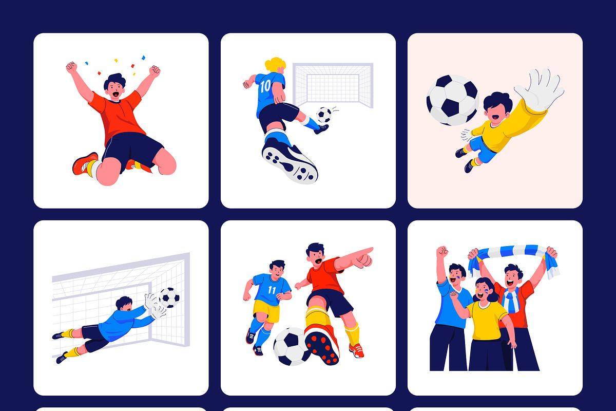 60 Football WorldCup Illustrations, a Sport Illustration by Brickclay (Photo 9 of 11)