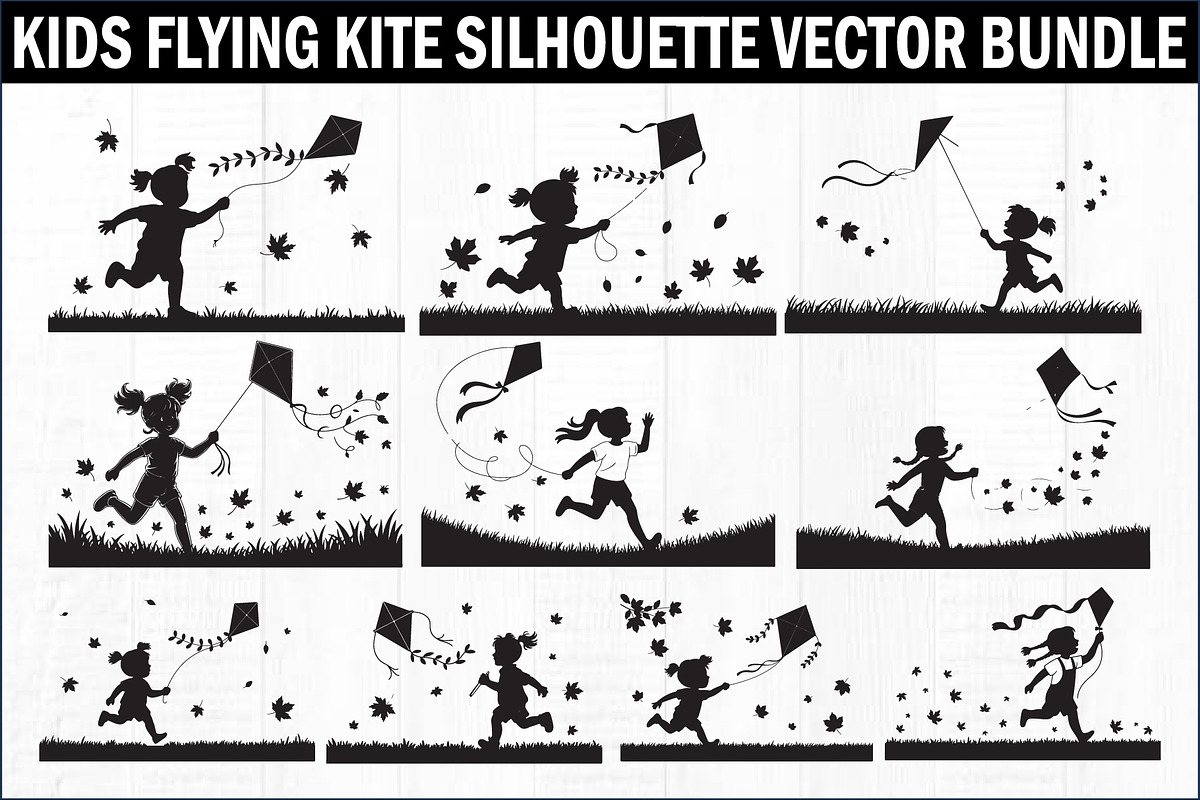 Kids Flying Kite Laser Cut Bundle, a Graphic by Designs_River (Photo 1 of 11)
