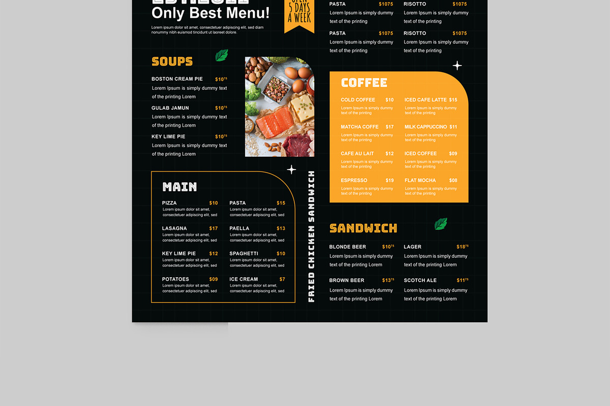 Food Menu Template, a Flyer Template by MightyDesign (Photo 5 of 8)