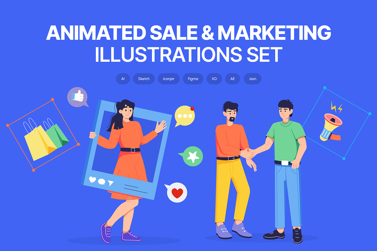 Animated Sale and Marketing, a Person Illustration by Prosymbols (Photo 1 of 11)
