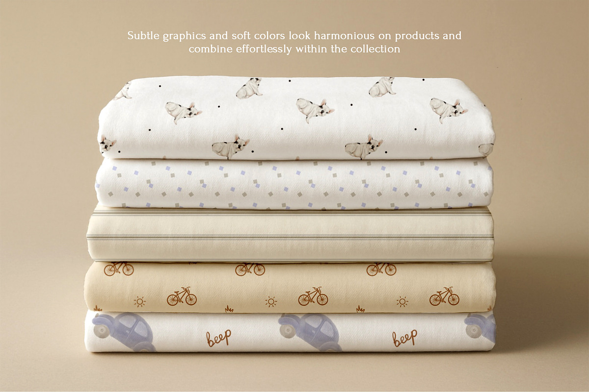 Minimal Baby Patterns Set + PNG, a Pattern Graphic by Eva Gentle (Photo 2 of 7)