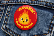 Pin Badge on Denim Mockup, a Merchandise Mockup by Nathatype (Thumbnail 8 of 9)