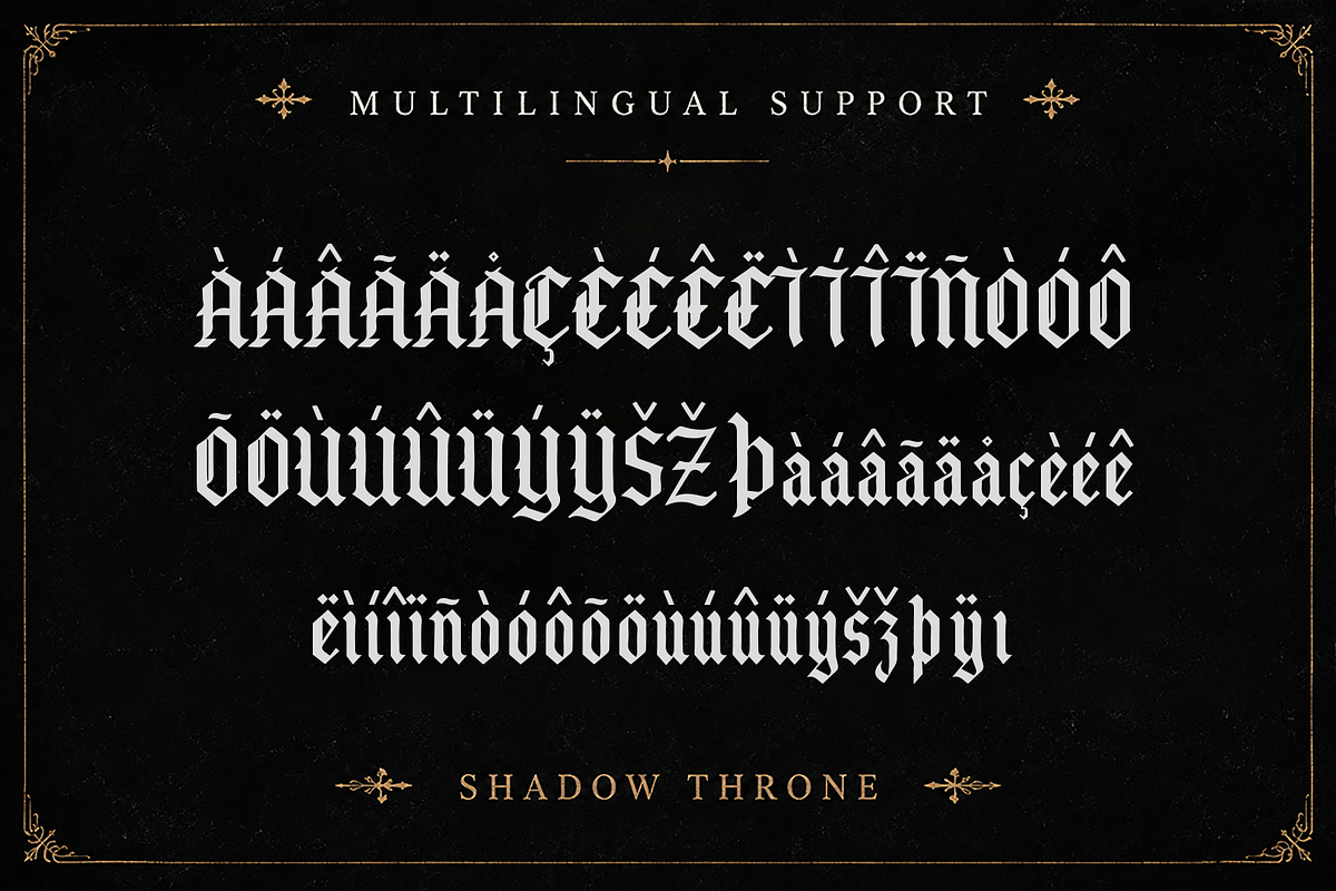 ShadowThrone-Modern Blackletter Font, a Blackletter Font by overlaytemplates (Photo 5 of 5)