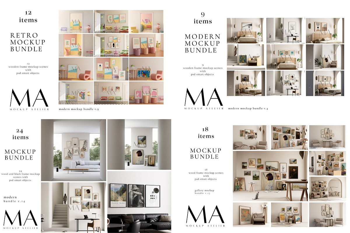 850 Frame Mockups Bundle, a Household Mockup by Mockup Art Atelier (Photo 23 of 31)