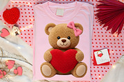 Faux Yarn Valentine's Day Teddy Bear, an Illustration by Canvas Craft (Thumbnail 2 of 6)
