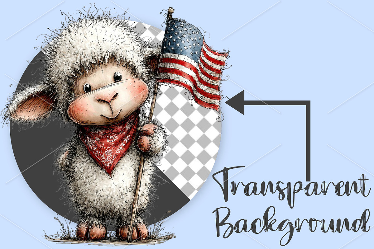 Whimsical 4th of July Animals PNG, a Seasonal Illustration by Canvas Craft (Photo 2 of 7)