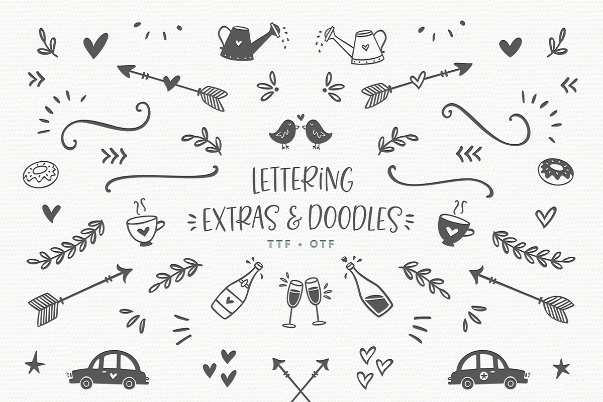 Bottoms Up Love Font Duo Extras, a Script Font by Emily Spadoni (Photo 16 of 16)