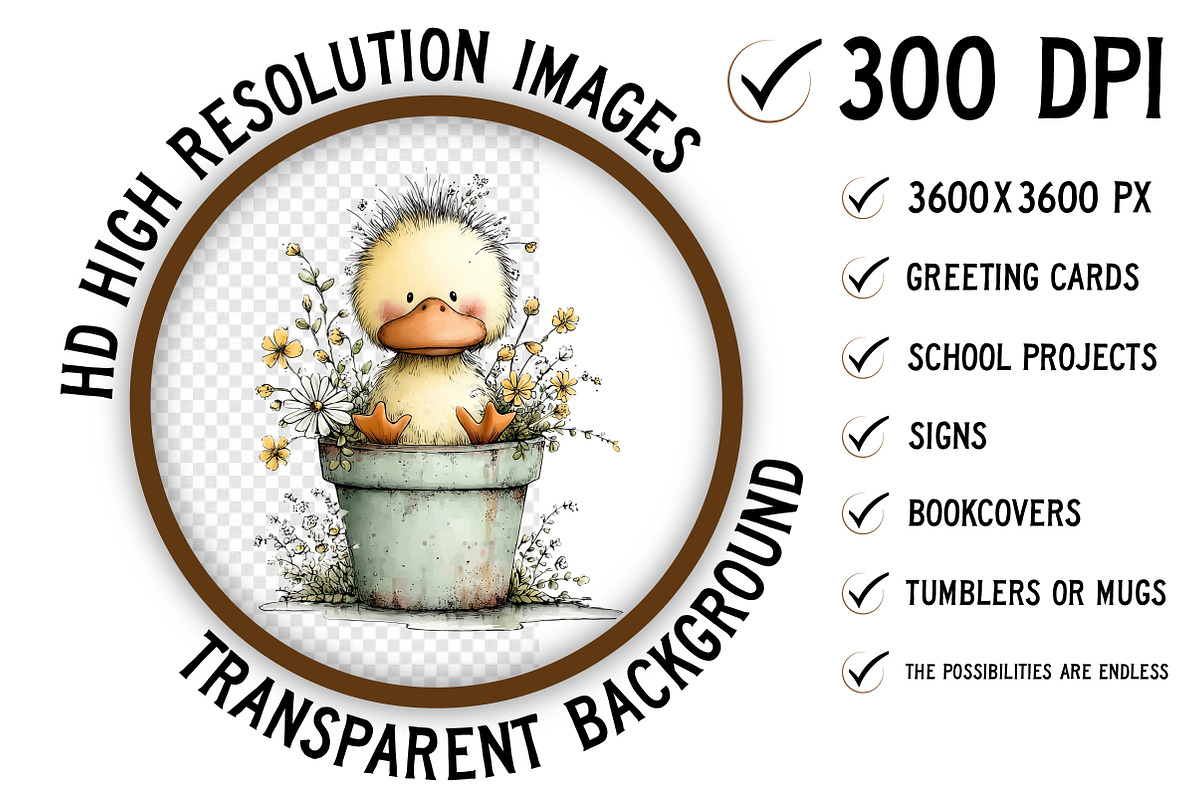 Quirky Spring Duck Clipart Png, an Illustration by Craft Nest (Photo 2 of 11)