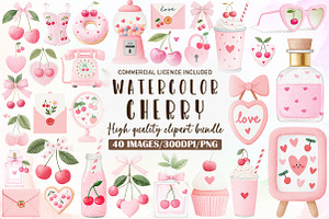 Cherry Coquette Pink Valentine Clipa, an Illustration by Sublimation Artist