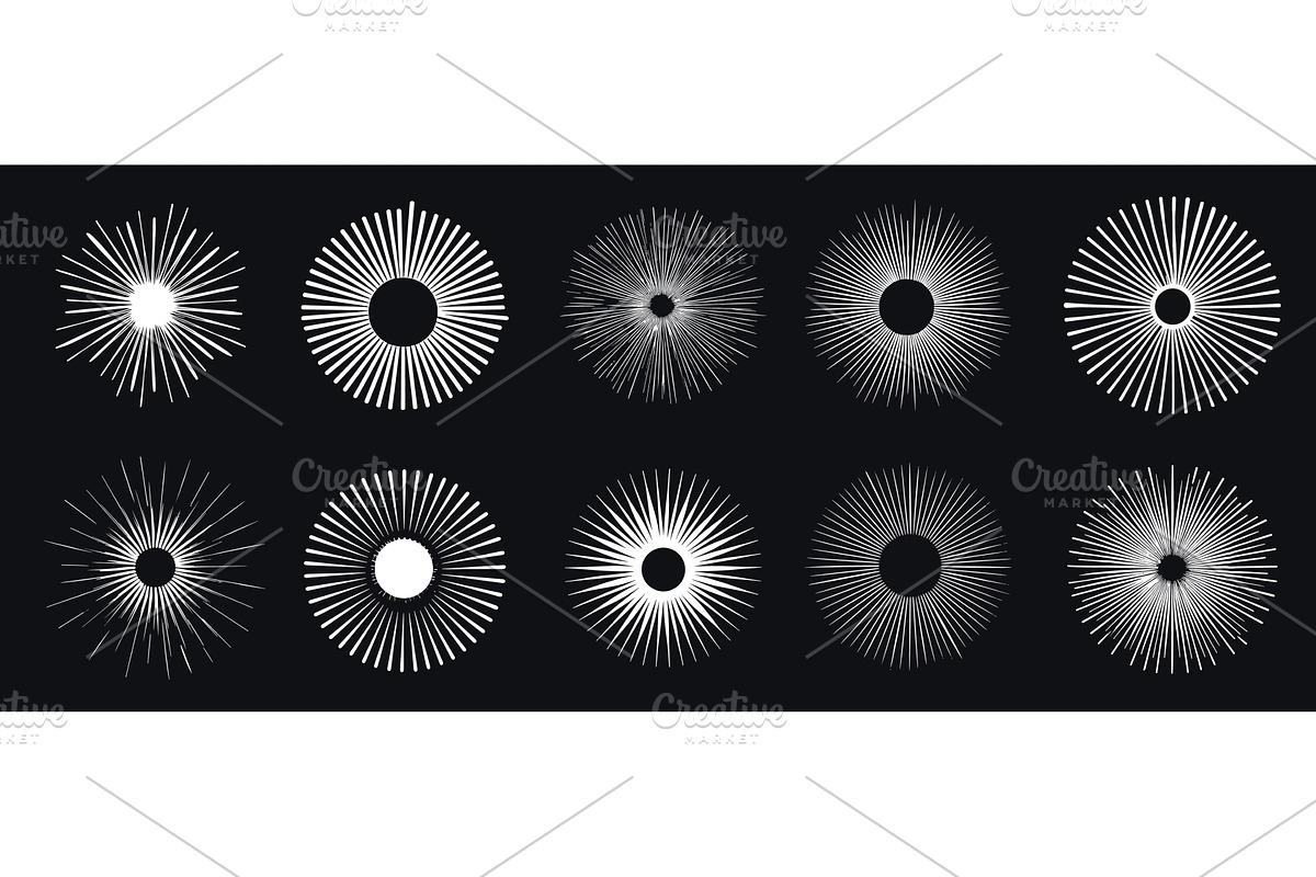 Abstract sunburst logos. Fireworks, an Object Illustration by Stock-Smart-Start