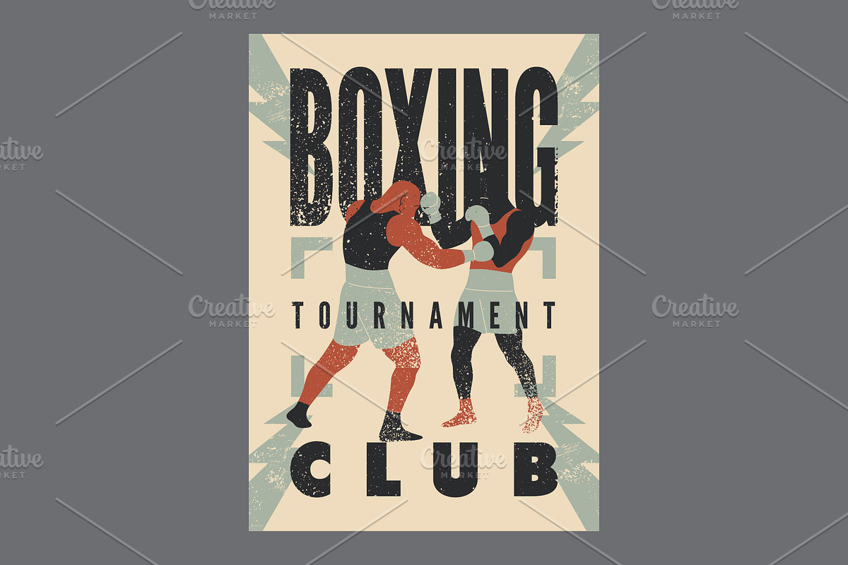 Boxing grunge vector poster set., a Sport Illustration by PoPaShop (Photo 6 of 8)