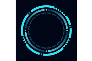Hud round frame or border, sci, a Technology Illustration by Things for designers