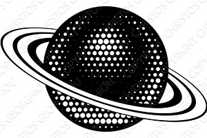 Retro Vintage Ringed Planet, an Illustration by Christos Georghiou