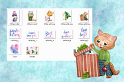 Winter kittens watercolor set, a Graphic by Lososenok (Thumbnail 3 of 6)