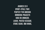 Jogacis - Creative Logo Font, a Sans Serif Font by Iqsiart Studio (Thumbnail 5 of 8)