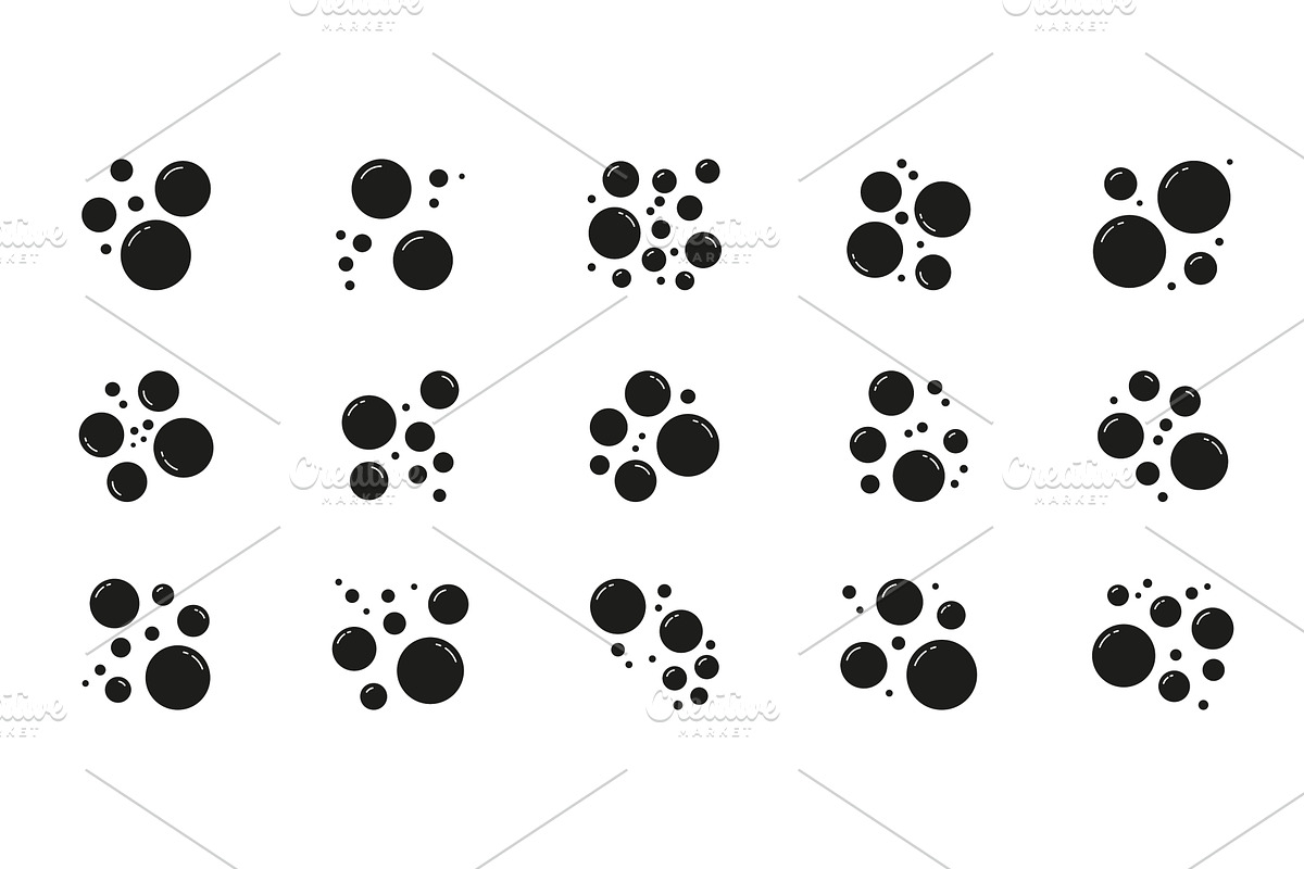 Soap Bubbles Solid Icons, an Object Illustration by Vector Creator