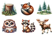 Cute Woodland Animal Clipart, an Illustration by CreationArt (Thumbnail 3 of 5)