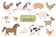 Farm Cliparts & Patterns, an Animal Illustration by Panna Limon Store (Thumbnail 4 of 7)